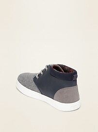 View large product image 3 of 3. Soft-Brushed Felt/Faux-Leather Sneakers for Boys