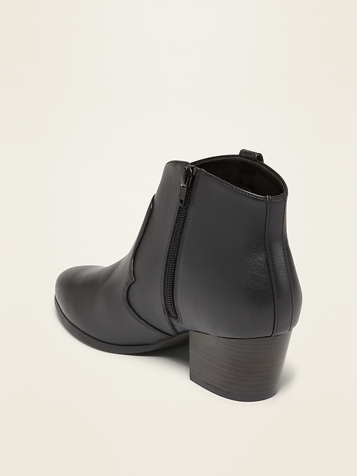 Image number 4 showing, Faux-Leather Western Booties for Women