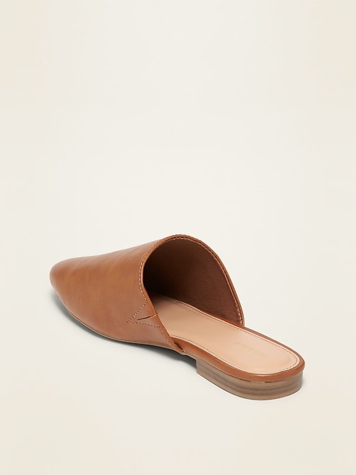 Image number 4 showing, Faux-Leather Pointy-Toe Mule Flats for Women