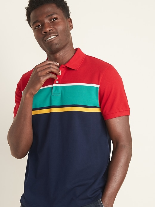 Image number 4 showing, Moisture-Wicking Color-Blocked Pro Polo