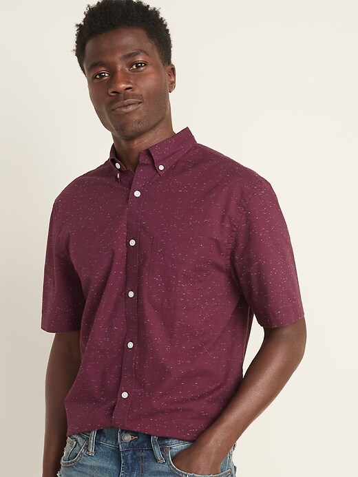 Image number 1 showing, Slim-Fit Built-In Flex Neps-Textured Poplin Shirt