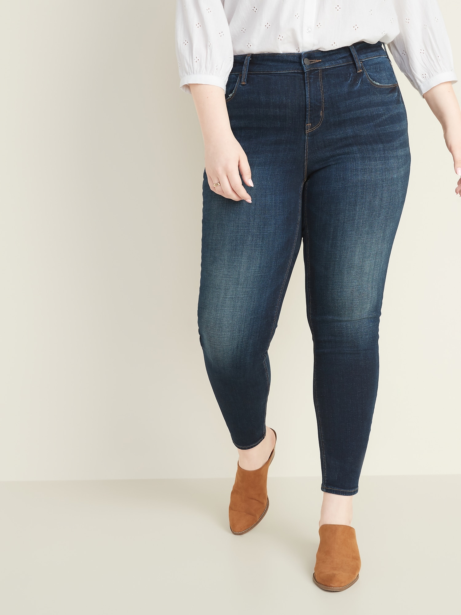High-Waisted Rockstar Plus-Size Super Skinny Jeans