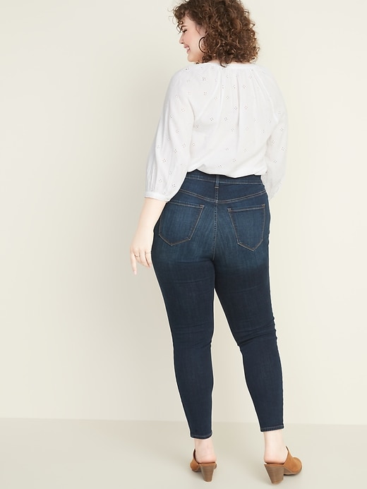 Image number 2 showing, High-Waisted Rockstar Plus-Size Super Skinny Jeans