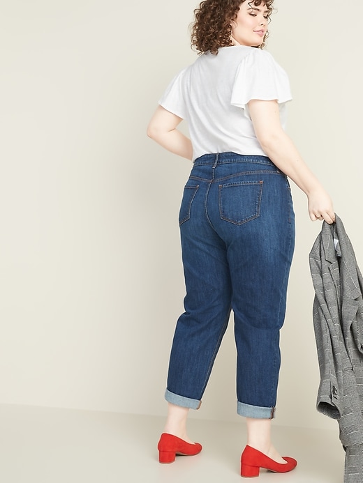 Image number 2 showing, Mid-Rise Boyfriend Straight Plus-Size Jeans