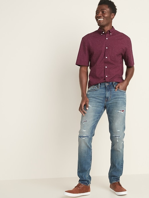 Image number 3 showing, Slim-Fit Built-In Flex Neps-Textured Poplin Shirt
