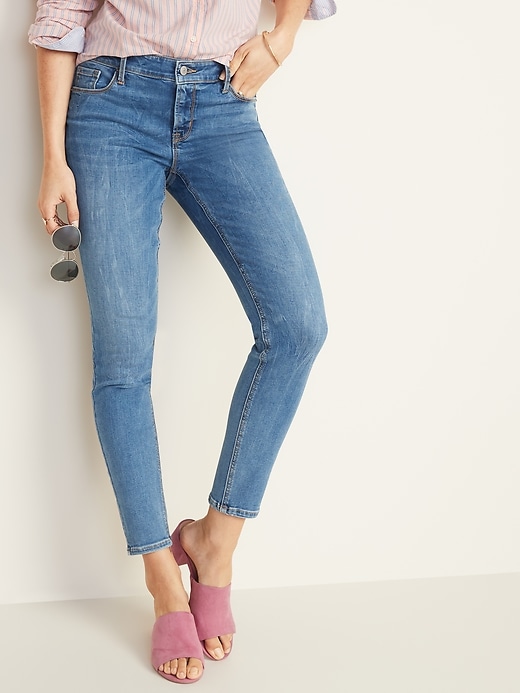 Image number 1 showing, Mid-Rise Built-In Sculpt Rockstar Jeans for Women