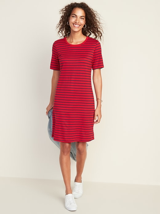 Image number 1 showing, Fitted Crew-Neck Tee Dress for Women