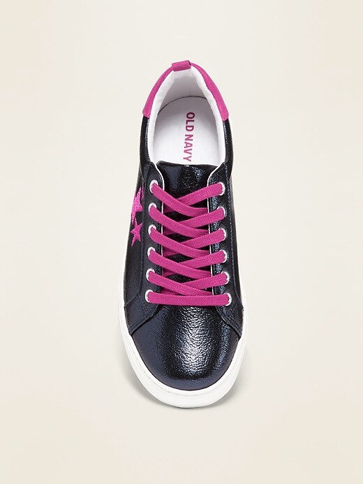 View large product image 2 of 3. Faux-Leather Sneakers for Girls