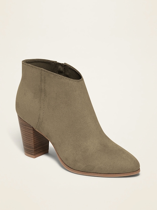 View large product image 1 of 1. Faux-Suede Ankle-Strap Boots for Women