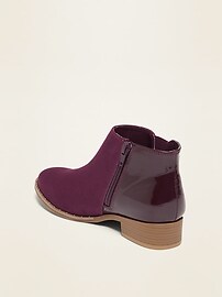 View large product image 3 of 3. Faux-Suede/Faux-Patent Chelsea Boots for Girls
