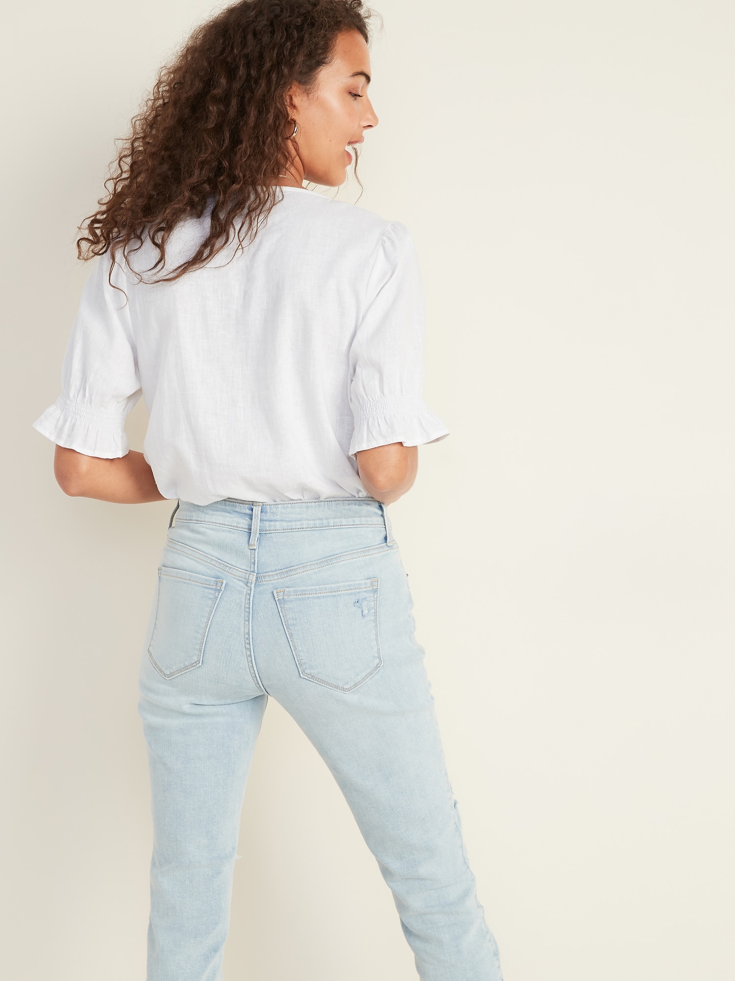 old navy high rise white jeans