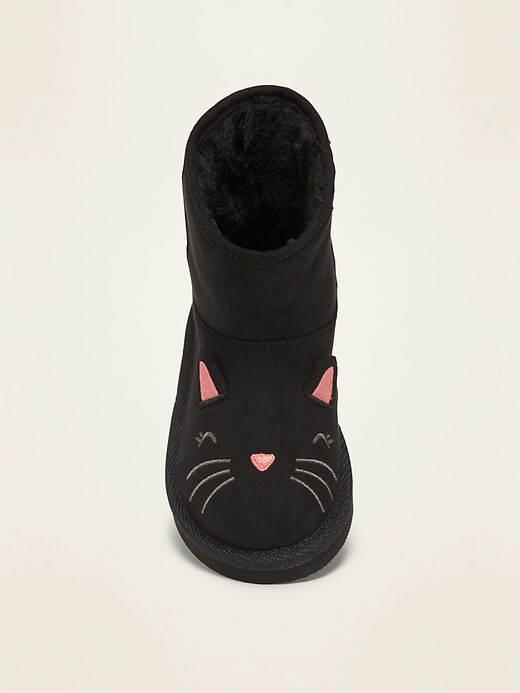 View large product image 2 of 4. Faux-Suede Cat Critter Adoraboots for Toddler Girls