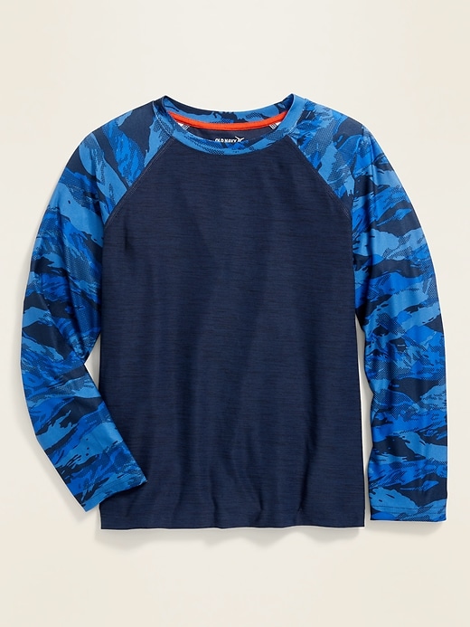 View large product image 1 of 3. Ultra-Soft Breathe ON Go-Dry Camo-Sleeve Tee for Boys