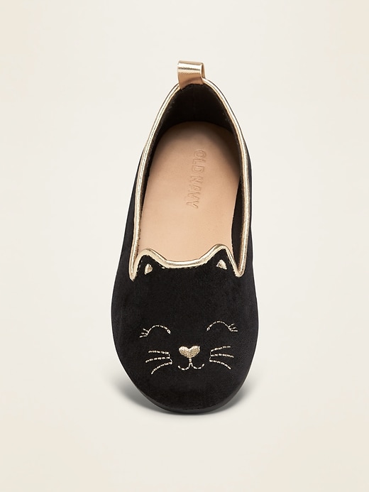 View large product image 2 of 4. Fauix-Suede Cat Ballet Flats for Toddler Girls