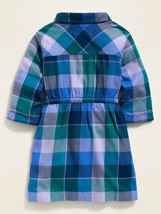 View large product image 2 of 4. Plaid Twill Shirt Dress for Toddler Girls