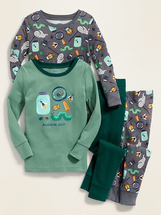 View large product image 1 of 1. "Buggin Out" 4-Piece Pajama Set for Toddler Boys & Baby