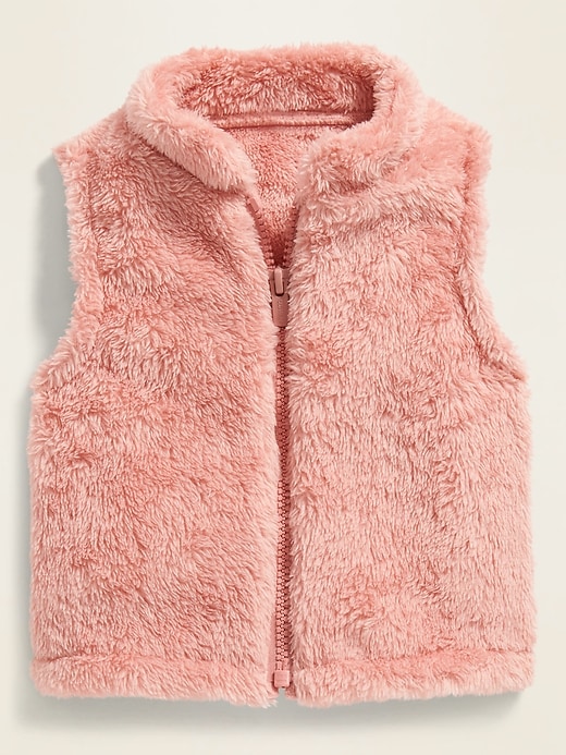View large product image 1 of 1. Plush Faux-Fur Zip Vest for Baby