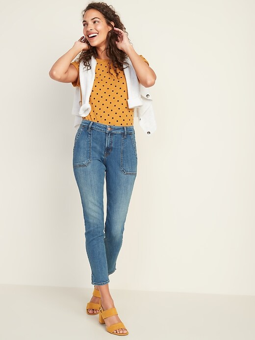 Image number 3 showing, Mid-Rise Utility Rockstar Ankle Jeans for Women