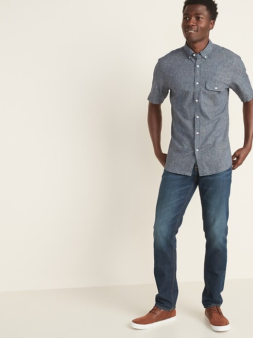 Image number 3 showing, Slim-Fit Linen-Blend Shirt