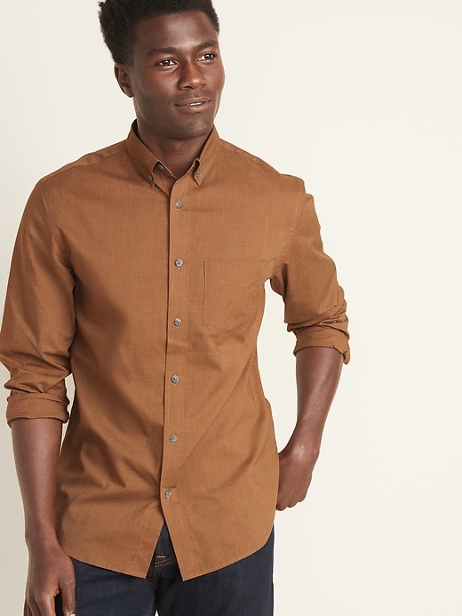 Image number 1 showing, Slim-Fit Poplin Shirt For Men