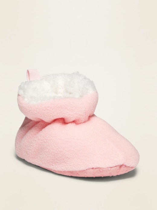 View large product image 1 of 1. Sherpa-Lined Micro Performance Fleece Booties for Baby