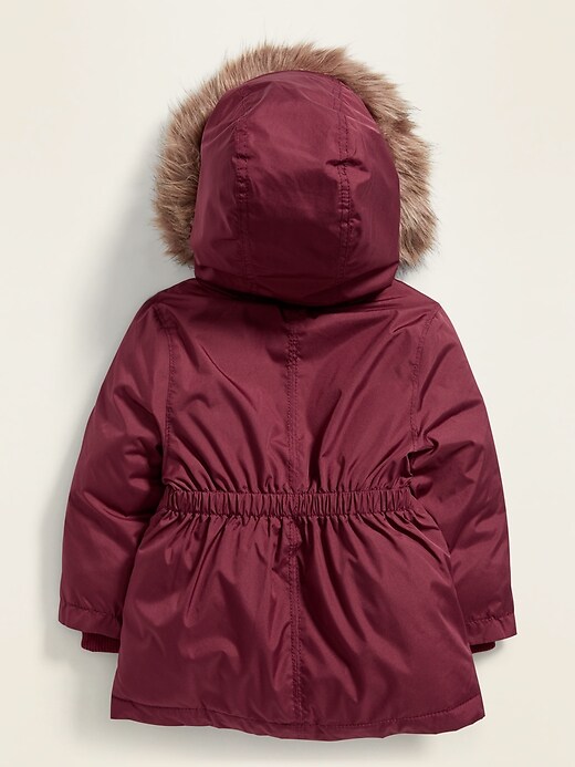 View large product image 2 of 4. Hooded Faux-Fur Trim Snow Jacket for Toddler Girls
