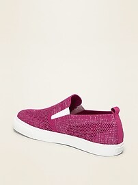 View large product image 3 of 3. Metallic Pique-Knit Slip-Ons for Girls