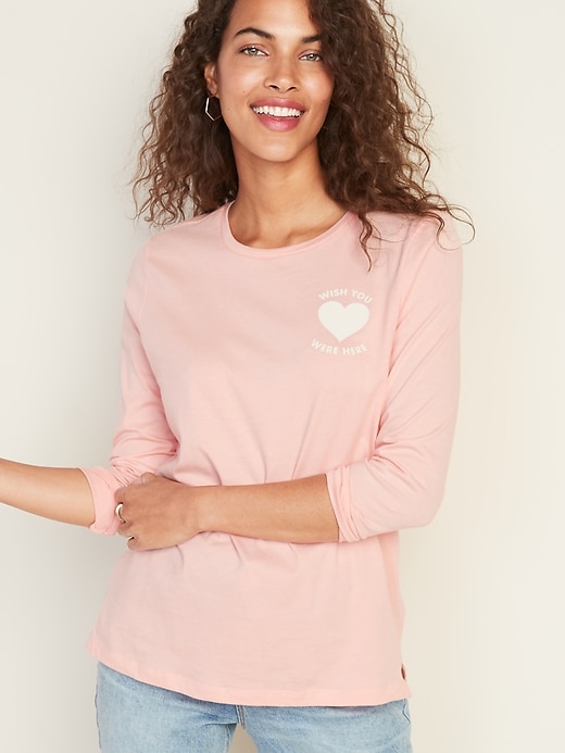 Image number 1 showing, Graphic Long-Sleeve Tee for Women