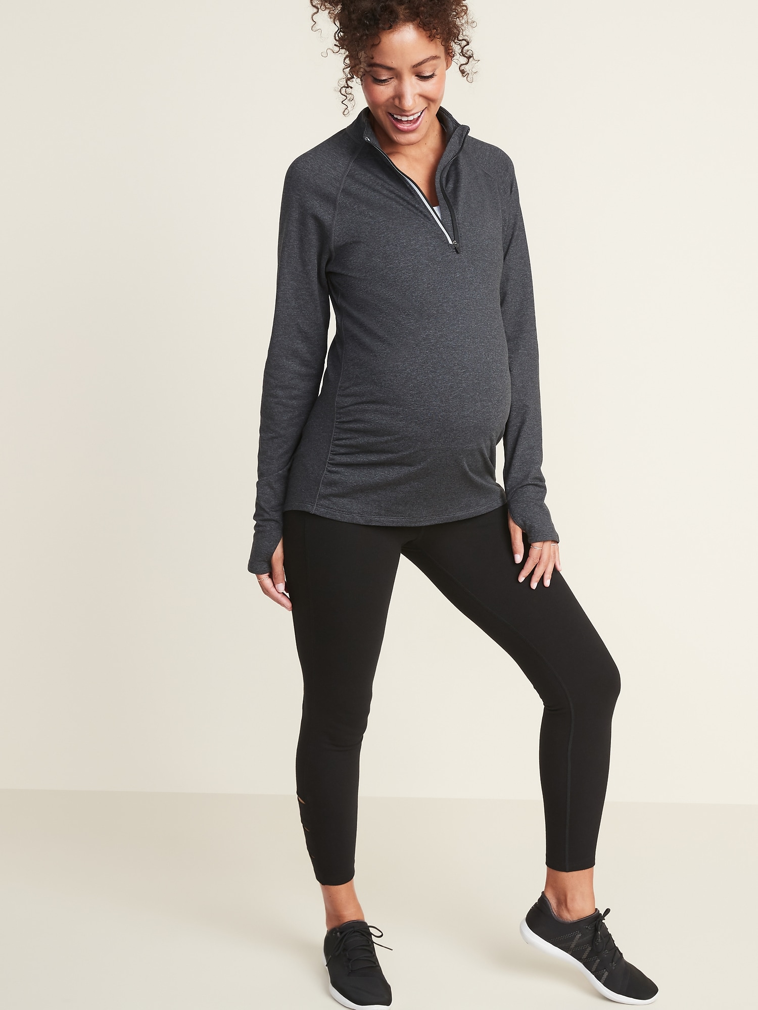 Maternity Go-Dry 1/4-Zip Pullover | Old Navy