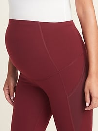 View large product image 3 of 3. Maternity High-Waisted Elevate Compression Side-Pocket Crop Leggings