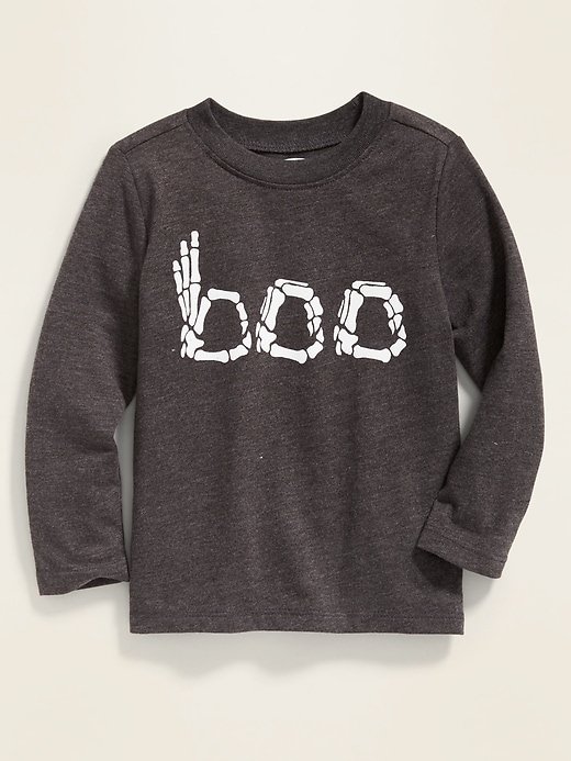 View large product image 1 of 2. "Boo" Halloween Long-Sleeve Tee for Toddler Boys