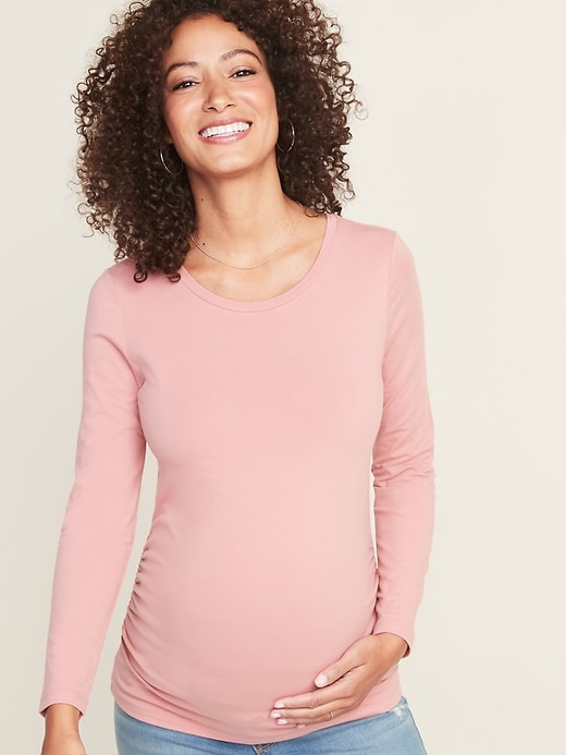 View large product image 1 of 1. Maternity Fitted Crew-Neck Tee