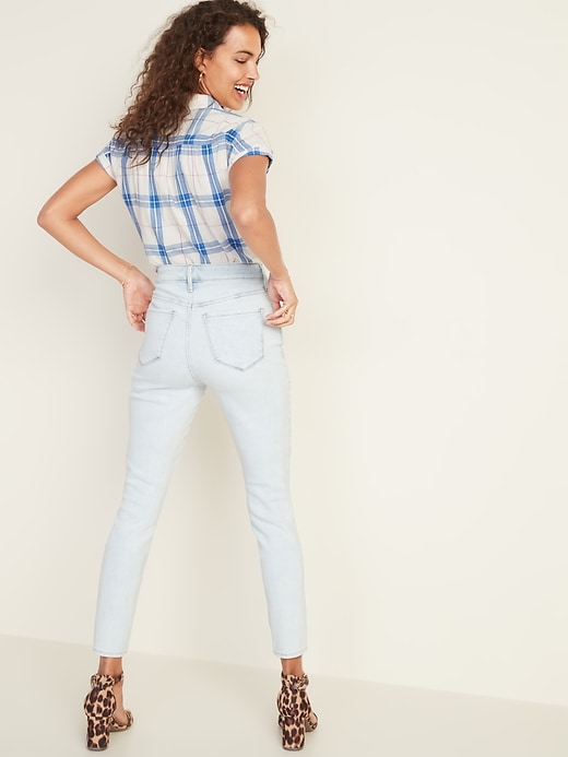Image number 2 showing, High-Waisted Secret-Slim Pockets Button-Fly Distressed Rockstar Super Skinny Jeans for Women