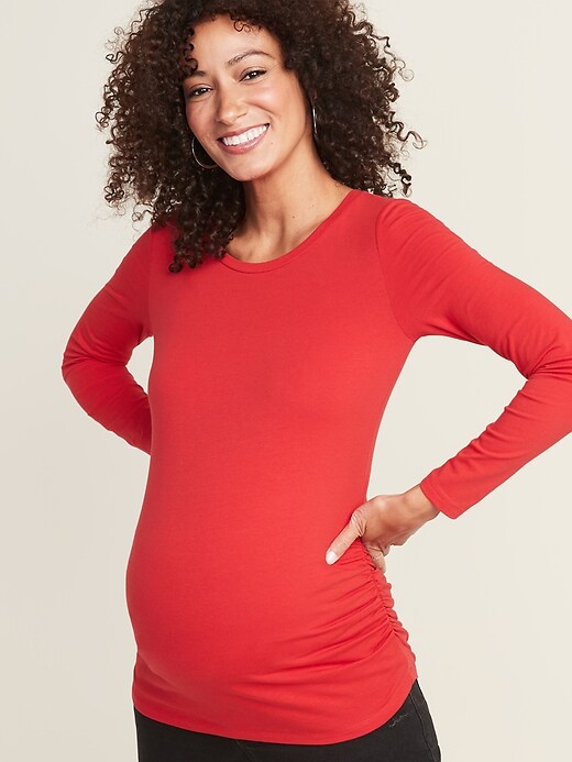 View large product image 1 of 1. Maternity Fitted Crew-Neck Tee