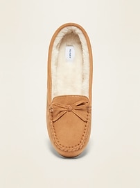 faux fur lined moccasin slippers
