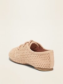 View large product image 3 of 4. Perforated Faux-Suede Oxford Shoes for Toddler Girls