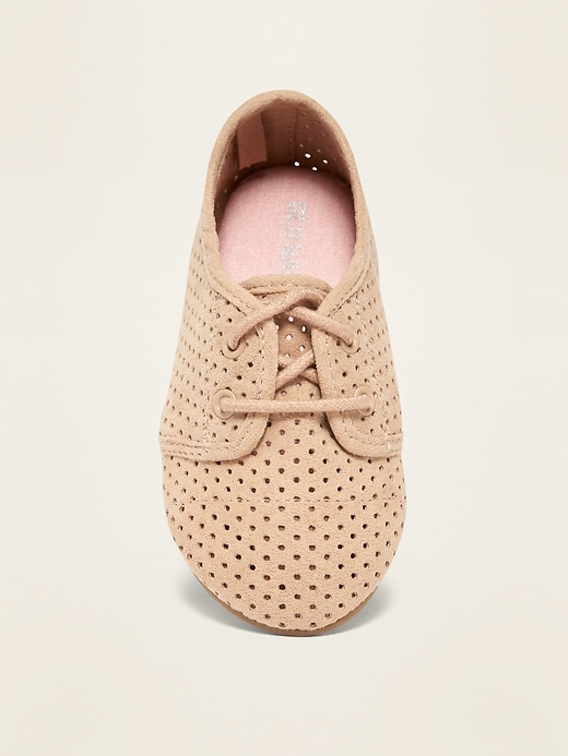 View large product image 2 of 4. Perforated Faux-Suede Oxford Shoes for Toddler Girls