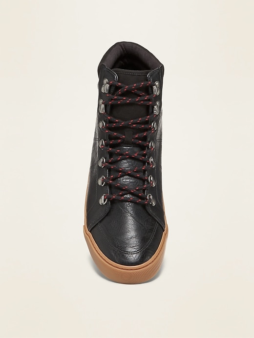 View large product image 2 of 3. Faux-Leather Hybrid Hiker Boots