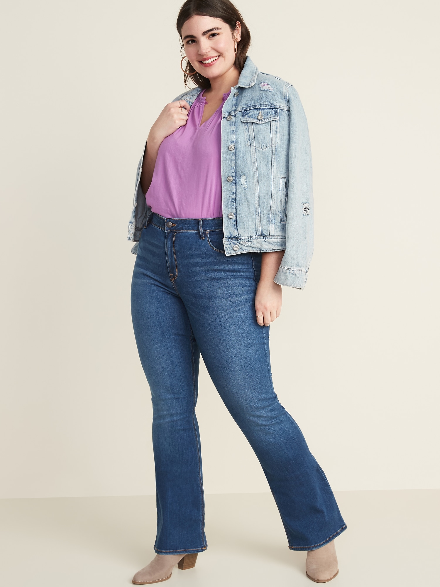 old navy mid rise micro flare jeans