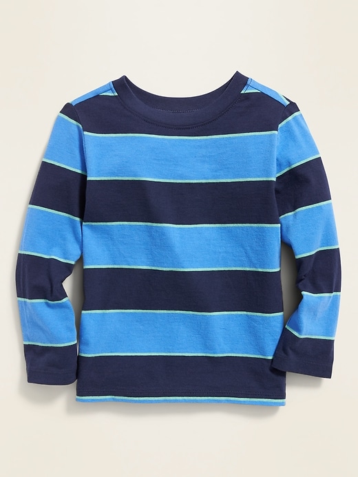 View large product image 1 of 1. Striped Long-Sleeve Tee for Toddler Boys