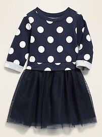 View large product image 3 of 4. Polka-Dot 2-in-1 Sweatshirt Tutu Dress for Toddler Girls