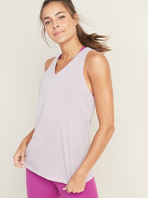 View large product image 1 of 1. Lightweight Twist-Back Performance Tank for Women