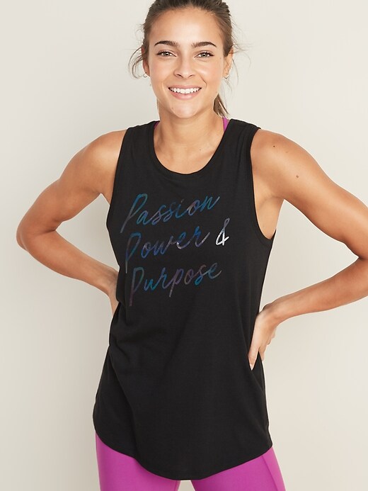 View large product image 1 of 1. Graphic Muscle Tank Top for Women