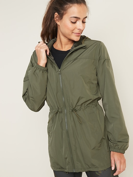 Go-H20 Water-Resistant Lightweight Hooded Anorak for Women