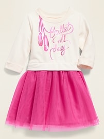 View large product image 3 of 4. Graphic 2-in-1 Sweatshirt Tutu Dress for Toddler Girls