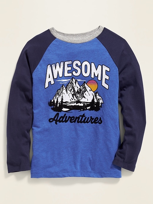View large product image 1 of 1. Graphic Raglan-Sleeve Tee For Boys