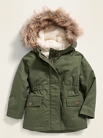 View large product image 4 of 4. Hooded Faux-Fur Trim Twill Parka for Toddler Girls