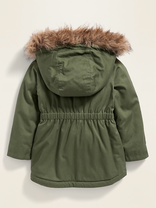 View large product image 2 of 4. Hooded Faux-Fur Trim Twill Parka for Toddler Girls