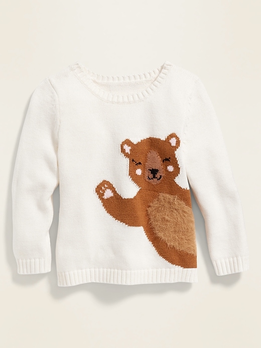View large product image 1 of 2. Graphic Crew-Neck Sweater for Toddler Girls