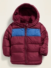 View large product image 4 of 4. Frost-Free Color-Blocked Puffer Jacket for Toddler Boys